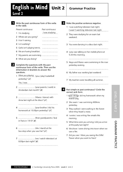 English in Mind Unit 2: Grammar Practice Lesson Plan