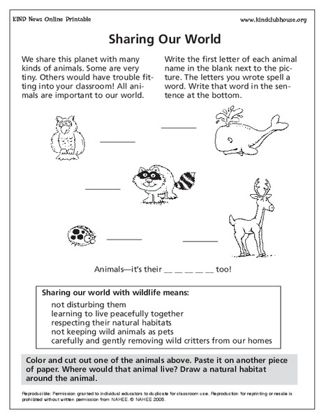 Sharing Our World Lesson Plan
