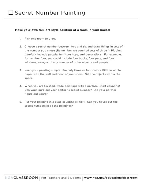 Secret Number Painting Worksheet