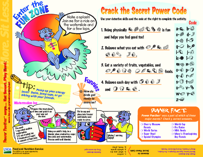 Crack the Secret Code-- Health Activity Lesson Plan