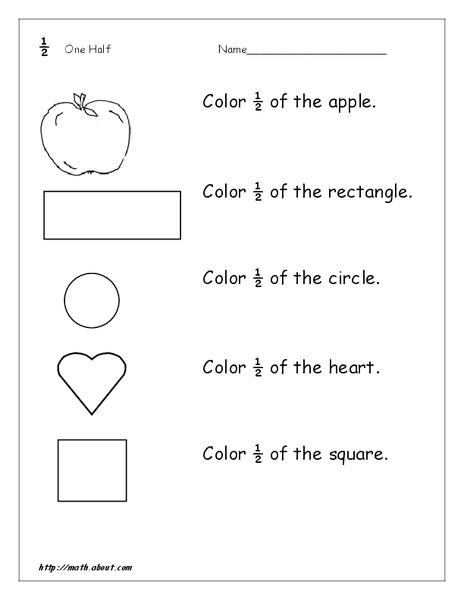 Color One-Half Worksheet
