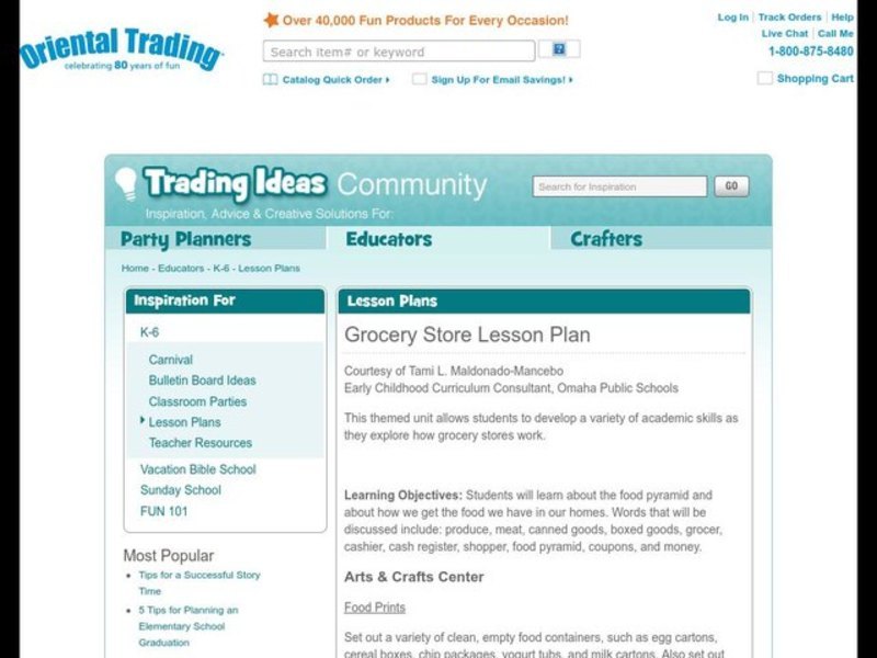 Grocery Store Lesson Plan