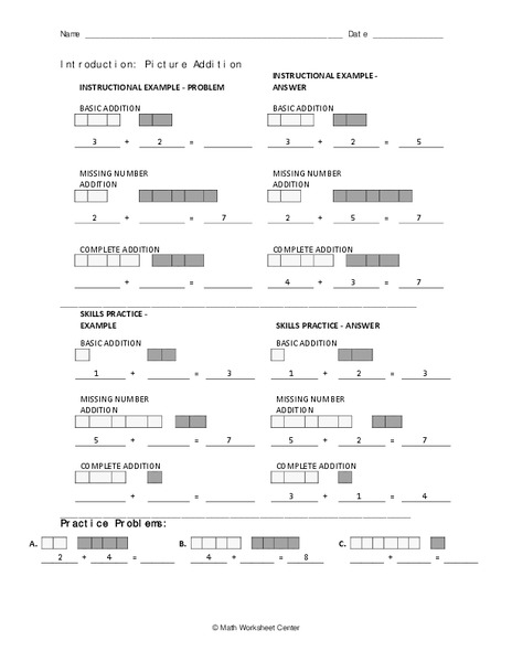 Introduction: Picture Addition Worksheet