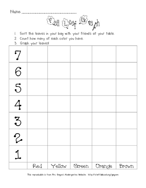 Fall Leaf Graph Worksheet