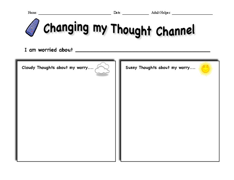 Changing My Thought Channel Worksheet