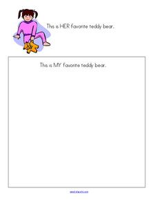 My Favorite Teddy Bear: Writing Activity Worksheet