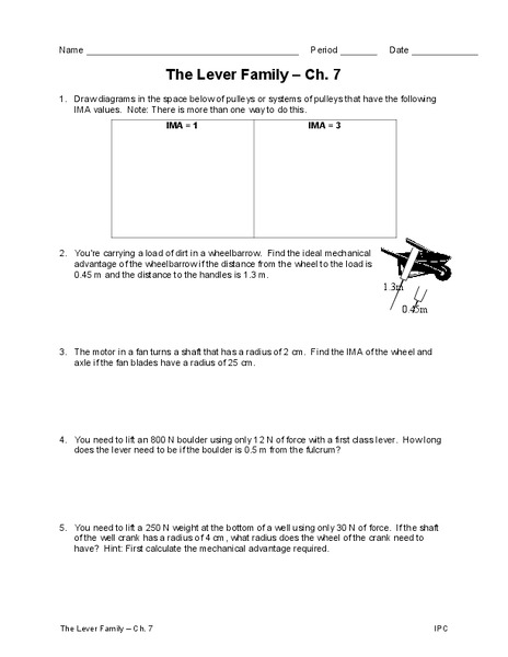 The Lever Family Worksheet
