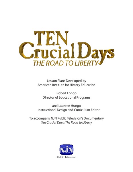 Ten Crucial Days- George Washington as a Hero Figure Lesson Plan