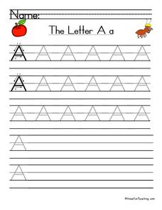 The Letter A Worksheet