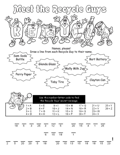 Meet the Recycle Guys Worksheet