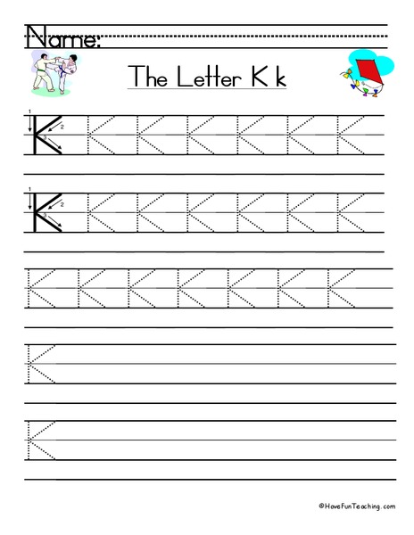 The Letter Kk Handwriting Practice Worksheet