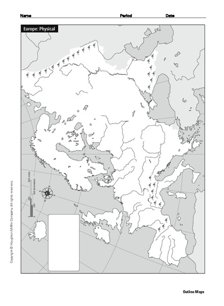 Europe Physical Map Organizer