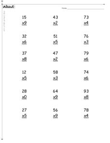 Two Digit Multiplication #2 Worksheet
