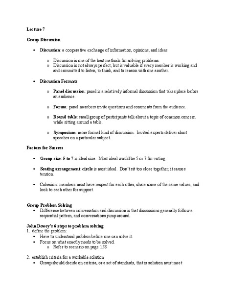 Group Discussion Lesson Plan