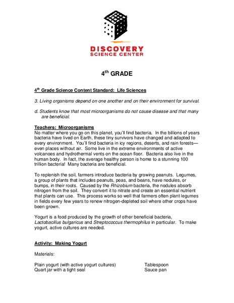Discovery Science Center Activities Lesson Plan