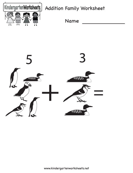 Kindergarten Addition Worksheet