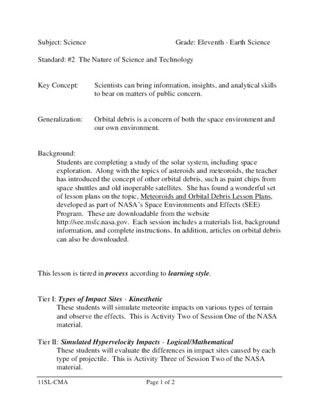 The Nature of Science and Technology Lesson Plan