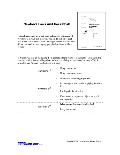 Newton's Laws and Rocketball Lesson Plan