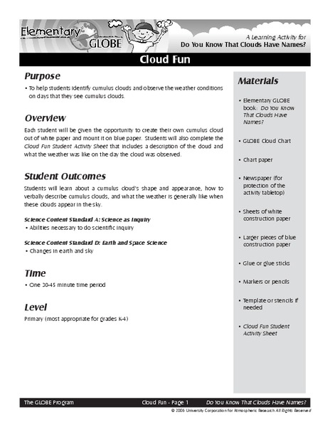 Cloud Fun Lesson Plan