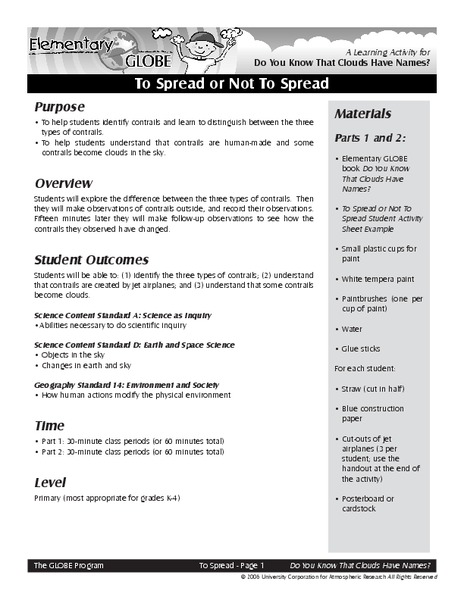 To Spread or Not to Spread Lesson Plan