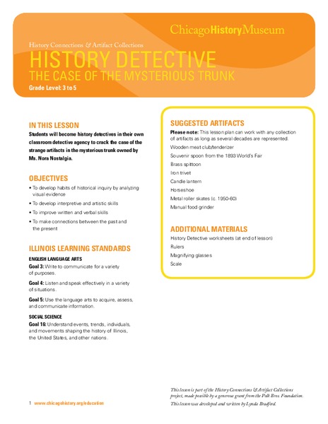 History Detective: The Case of the Mysterious Trunk Lesson Plan