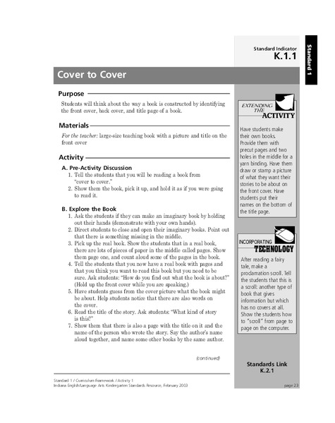 Cover To Cover Lesson Plan