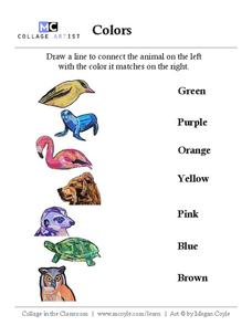 Matching Colors Activity Worksheet