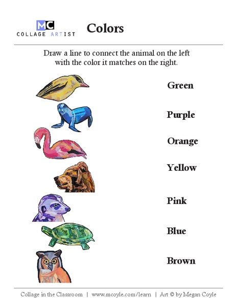 Matching Colors Activity Worksheet