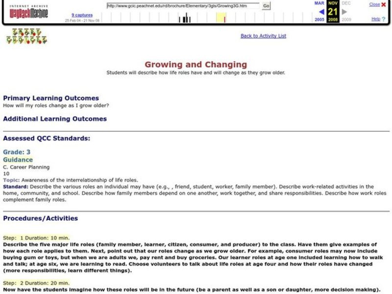 Growing and Changing Lesson Plan