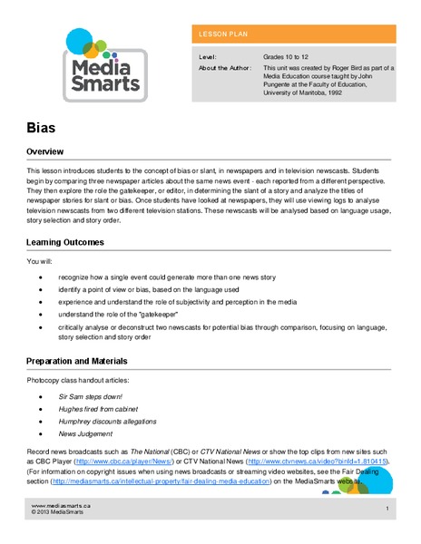 Bias Lesson Plan