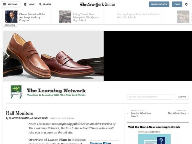 Hall Monitors Lesson Plan