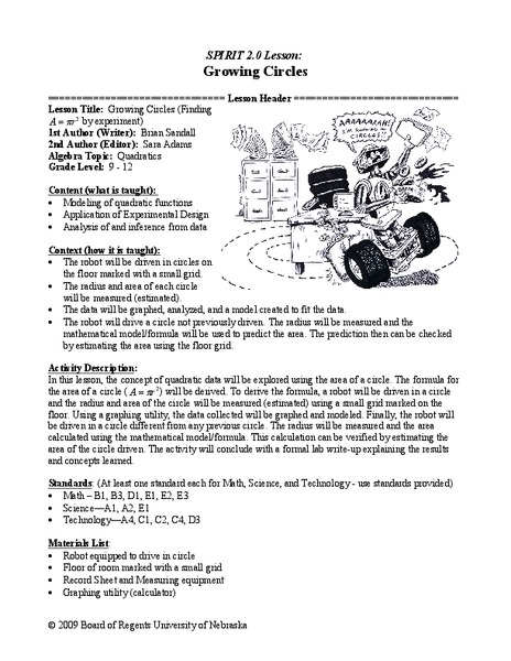 Growing Circles Lesson Plan