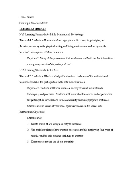 Weather Mobile Lesson Plan