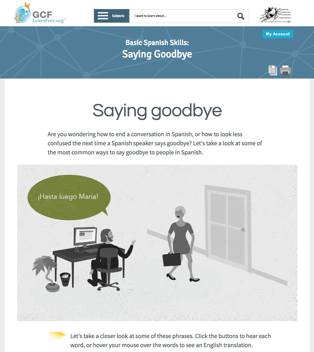 Saying Goodbye Interactive