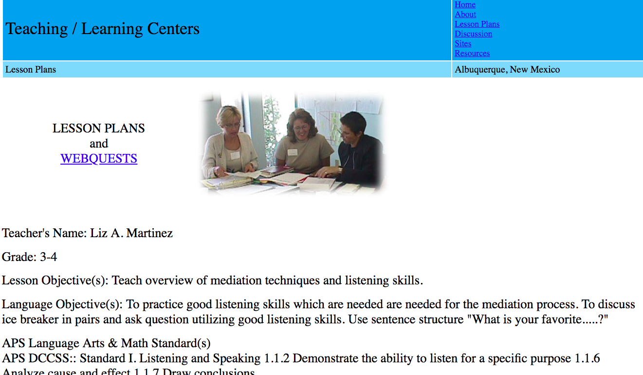 Lesson Plans and WebQuests Lesson Plan