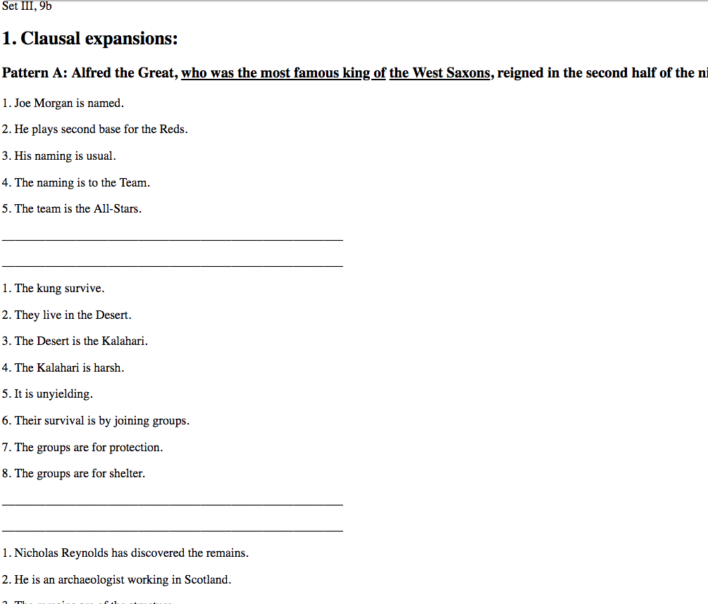 Clausal Expansions Worksheet