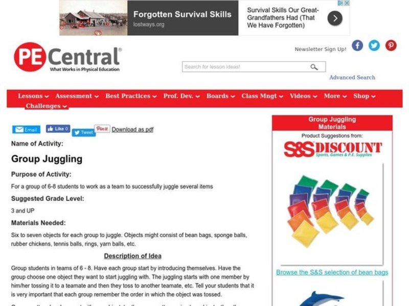 Group Juggling Lesson Plan