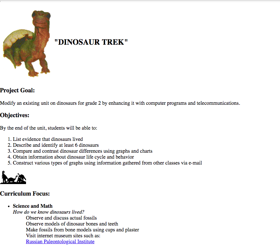Dinosaur Trek Lesson Plan