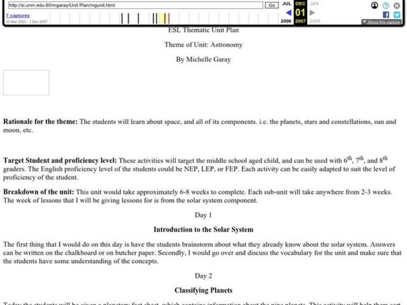 Astronomy Lesson Plan