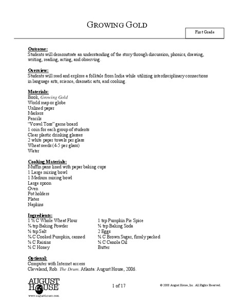 Growing Gold Lesson Plan