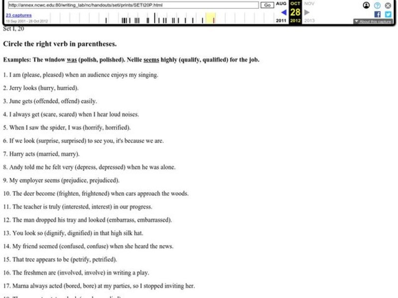 Circle the Verb Worksheet