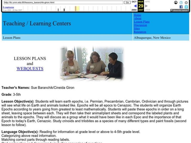 Earth Epochs Lesson Plan