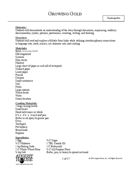 Growing Gold Lesson Plan