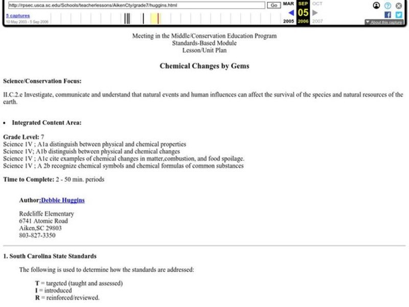 Chemical Changes by Gems Lesson Plan