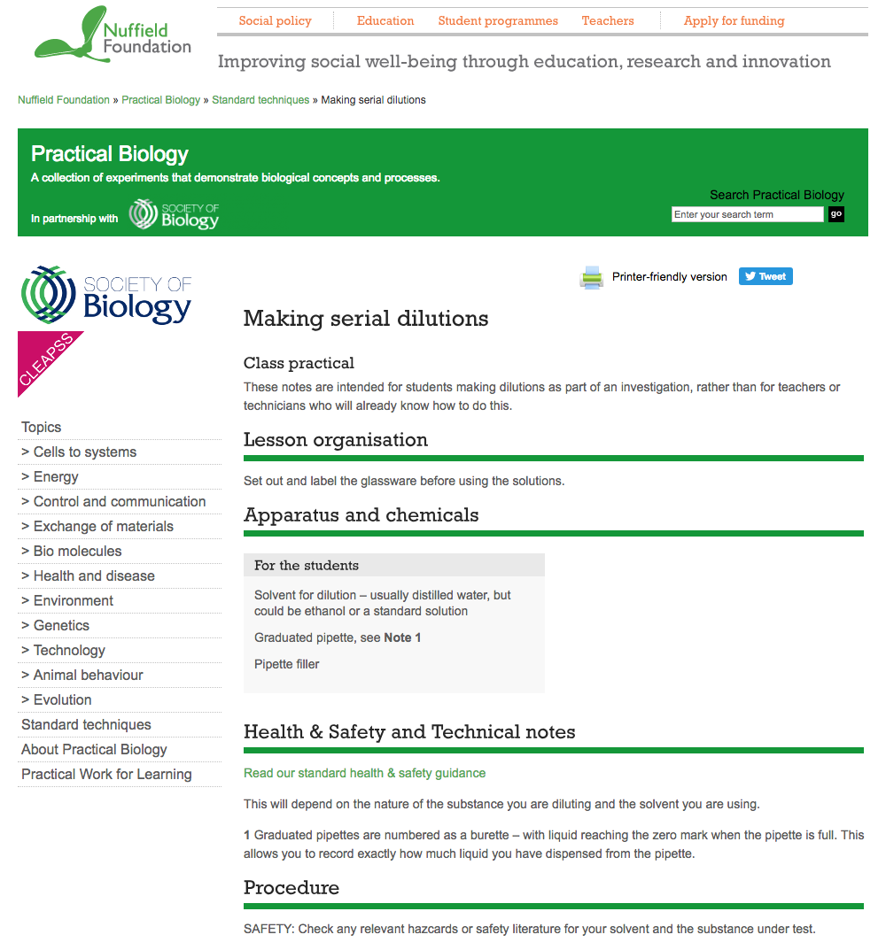 Making Serial Dilutions Activity