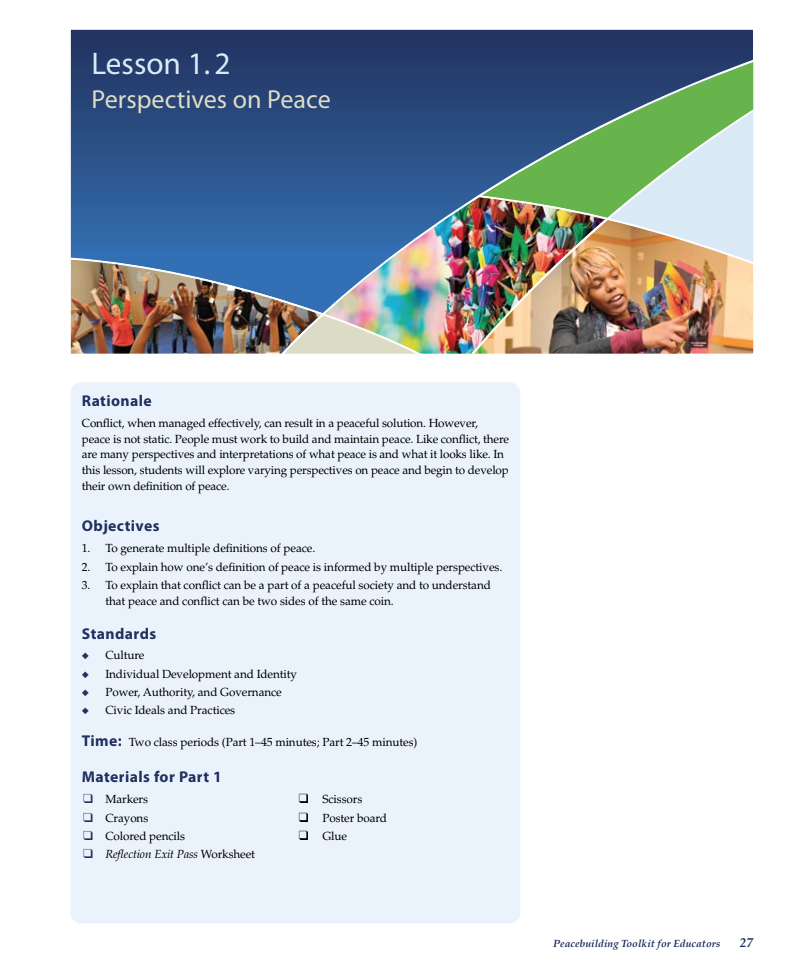 Perspectives on Peace Lesson Plan
