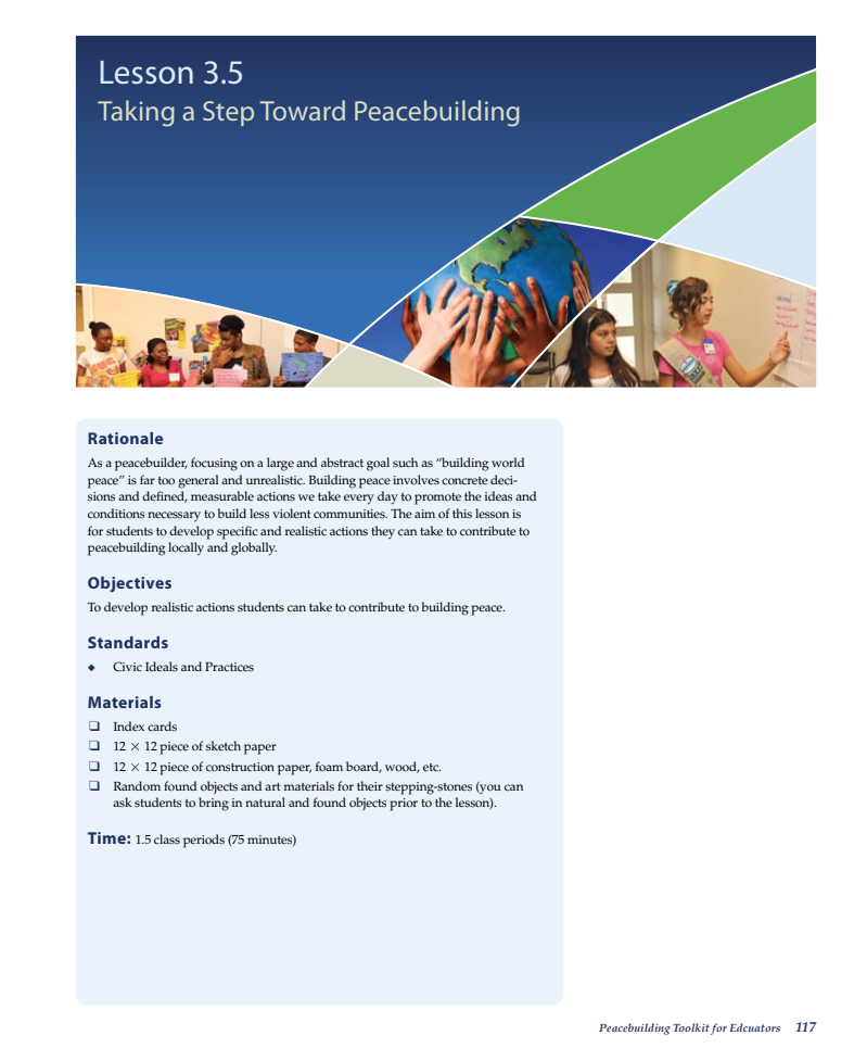 Taking a Step Toward Peacebuilding Lesson Plan