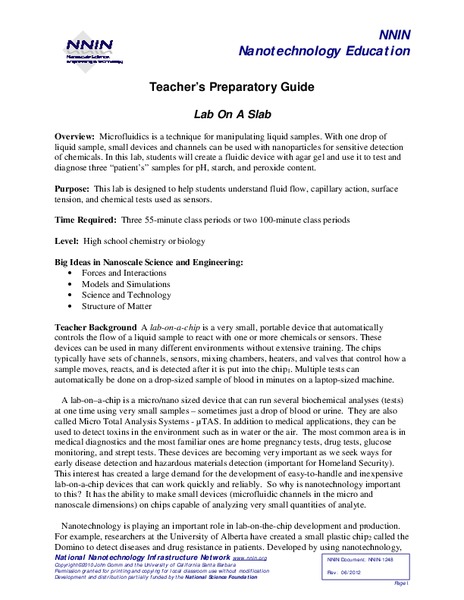 Lab On A Slab Lesson Plan