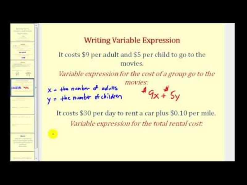 Introduction to Variables and Variable Expressions Instructional Video