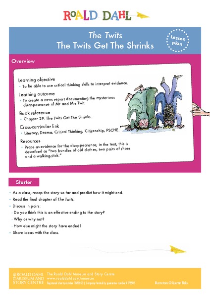 The Twits - The Twits Get the Shrinks Lesson Plan